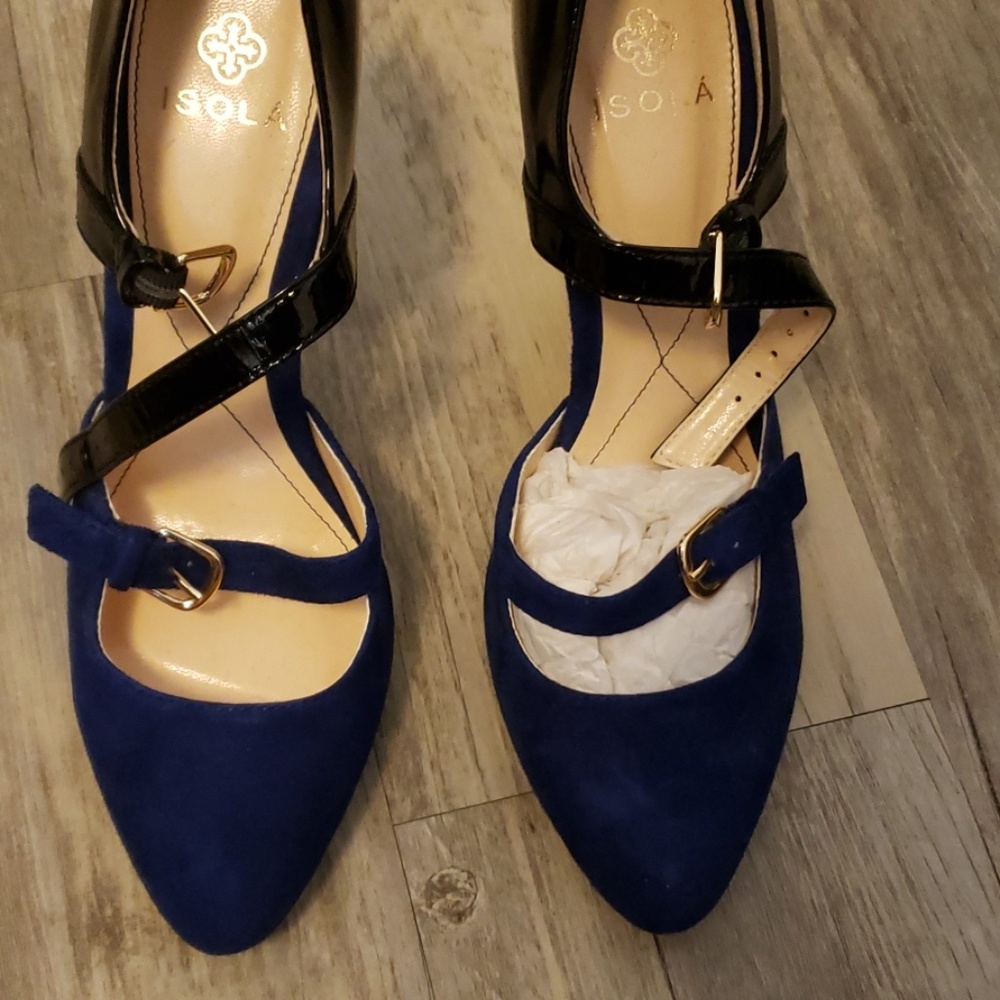 Isola two toned suede pumps